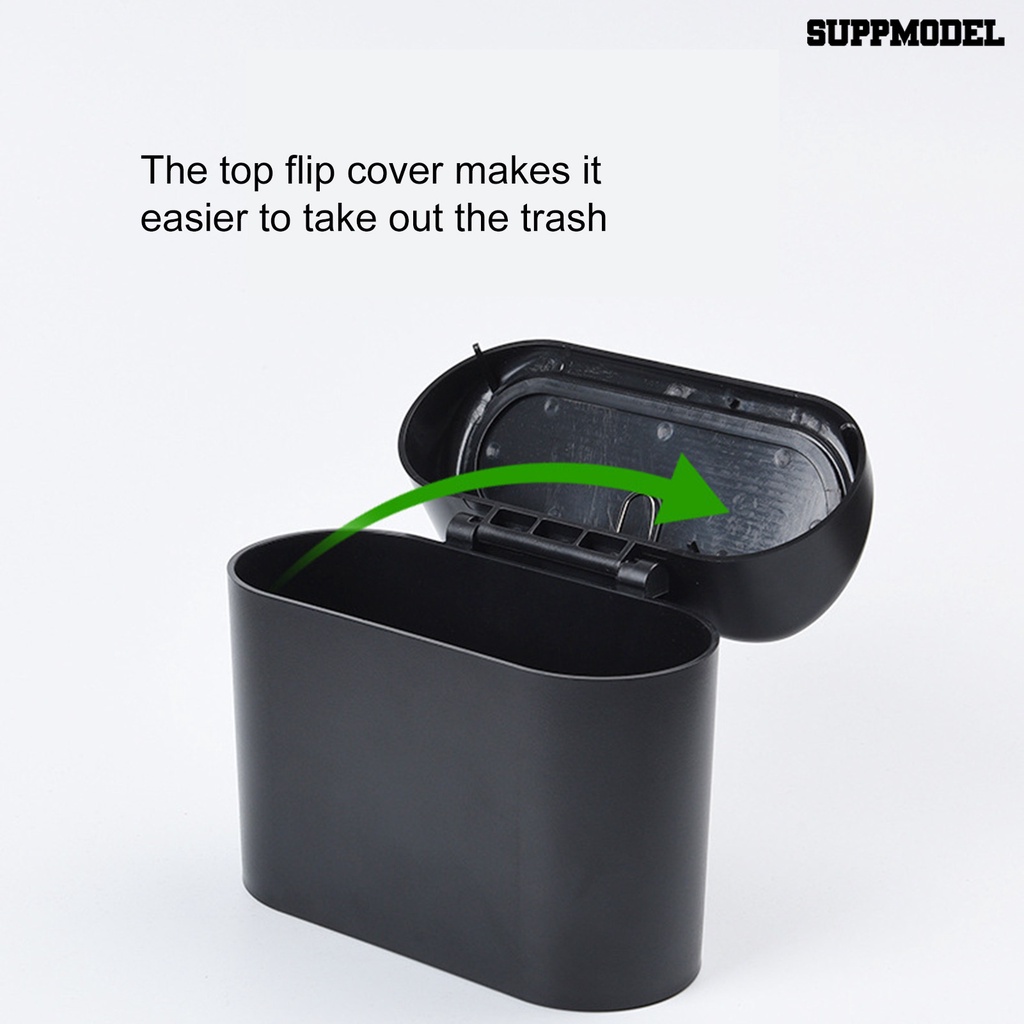 [SM Otomatis] Tempat Sampah Mobil Desain Tekan Flip Cover Mini Gantung Tempat Sampah Kendaraan Dust Case Storage Box Perlengkapan Interior Otomatis