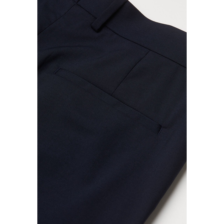 H&amp;M Celana Panjang Regular Fit Navy Dark Blue Trousers Jas Formal Bahan Original HnM