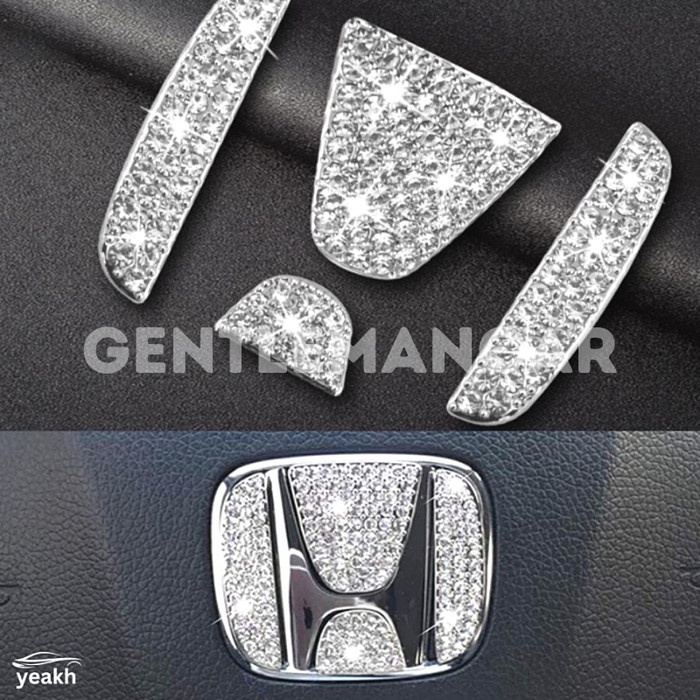 Logo Crystal Emblem Stir Mobil Untuk Toyota Honda Mazda Hyundai Mitsubishi