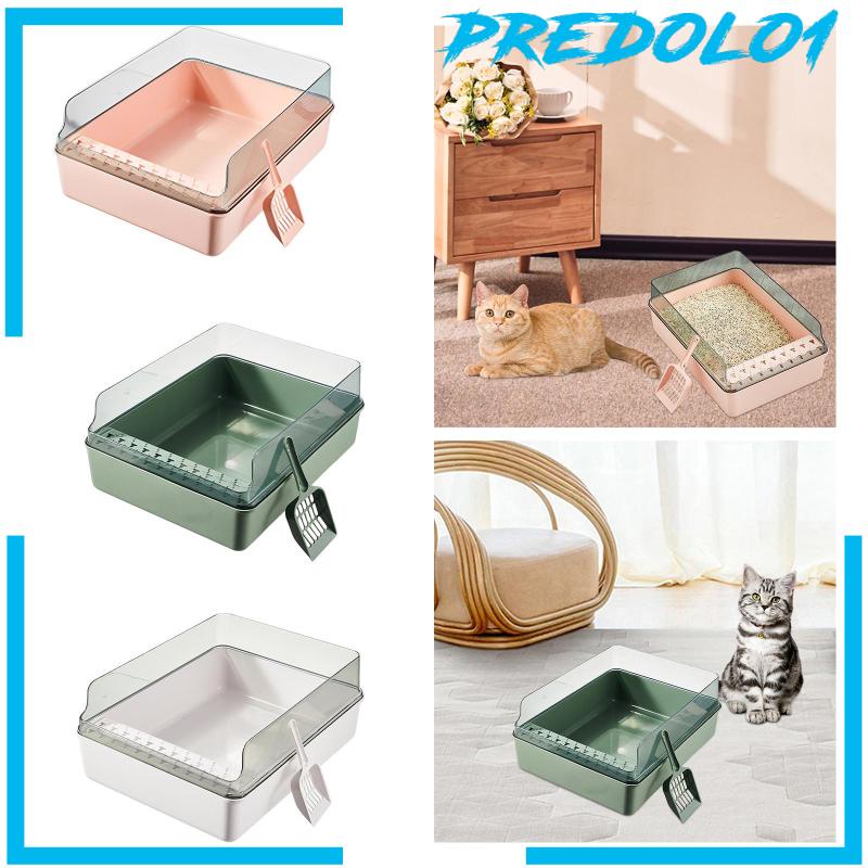 [Predolo1] Cat Litter Box Open Air with Rim Untuk Kucing Indoor Low Profile Cat Litter Tray