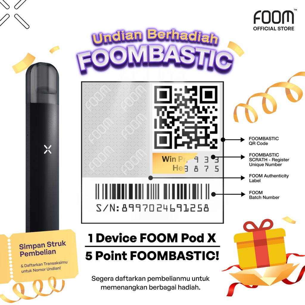 FOOM POD X BUNDLING LIQUID (ABSOLUTE BLACK STRAWBERRY ICE CREAM 15ML)