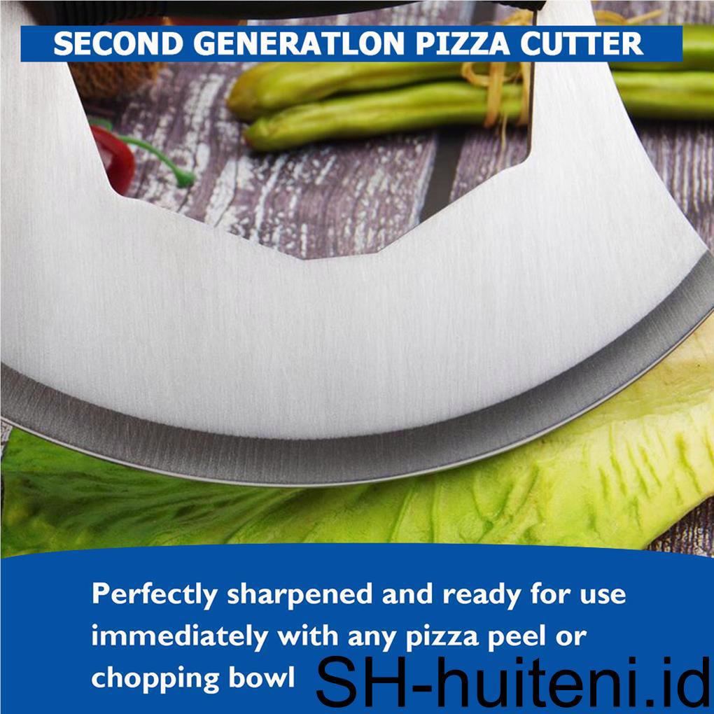 Pemotong Pizza Stainless Steel Dengan Penutup Pegangan Ergonomis Anti Slip Rocker Cutter