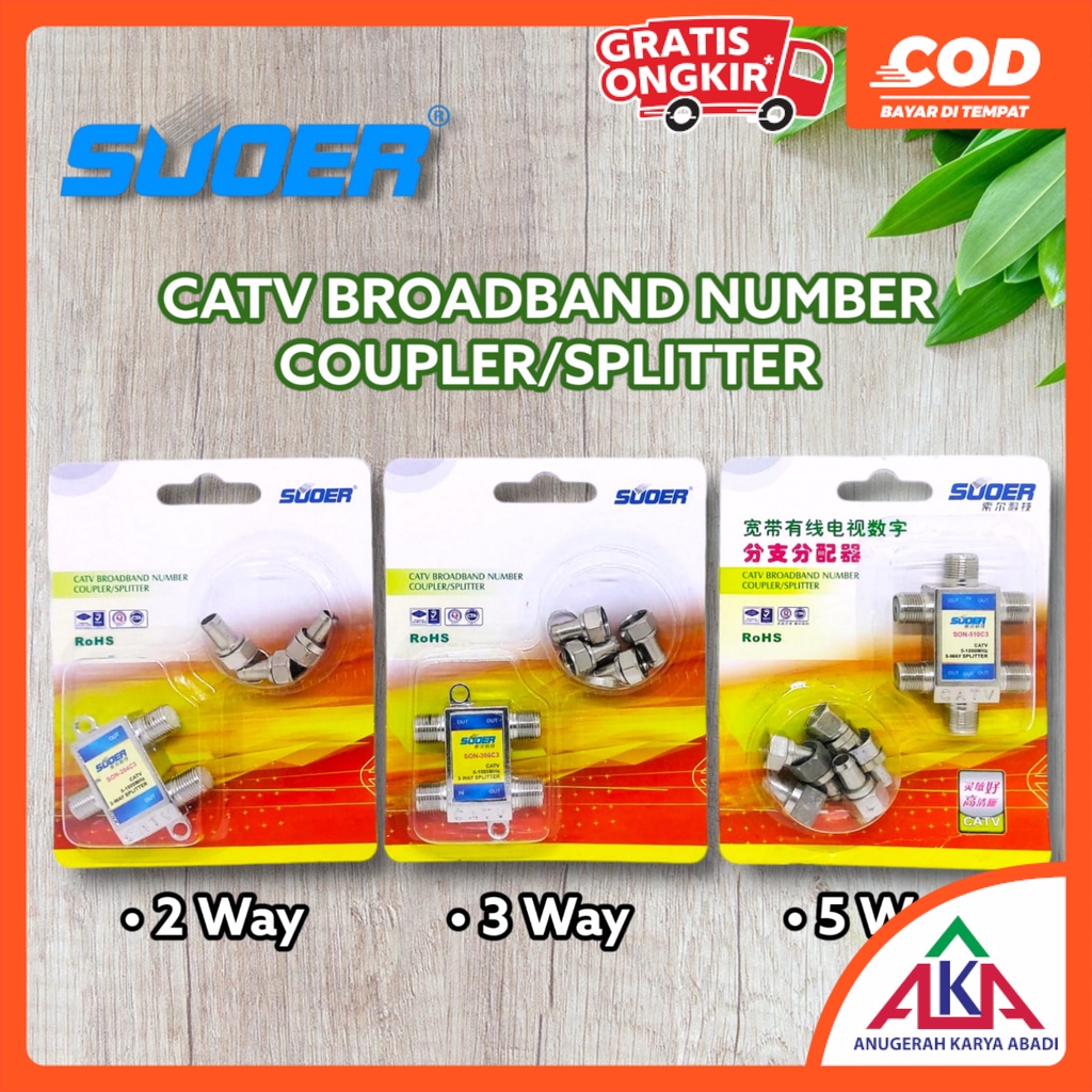 Splitter Antena TV / T Antena / Pencabang Antena / CATV 2 / 3 / 5 Way