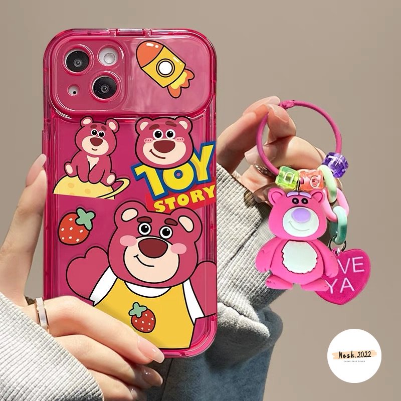 Casing Kartun Toy Story Buzz Lightyear Kompatibel Untuk IPhone 7Plus XR 11 14 13 12 Pro MAX 7 8 14 Plus X XS MAX SE Lucu Manyo Strawberry Bear Flip Make Up Cermin Shockproof Cover