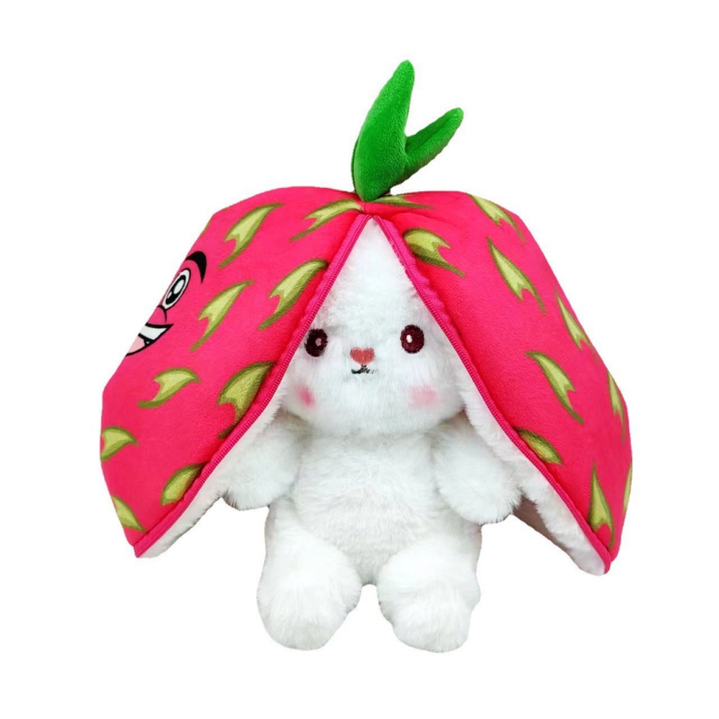 Cute fruit rabbit plushies 2in1 strawberry rabbit soft stuffed toy easter bunny Mainan Mewah Hadiah Ulang Tahun Untuk Anak Laki-Laki Dan Perempuan