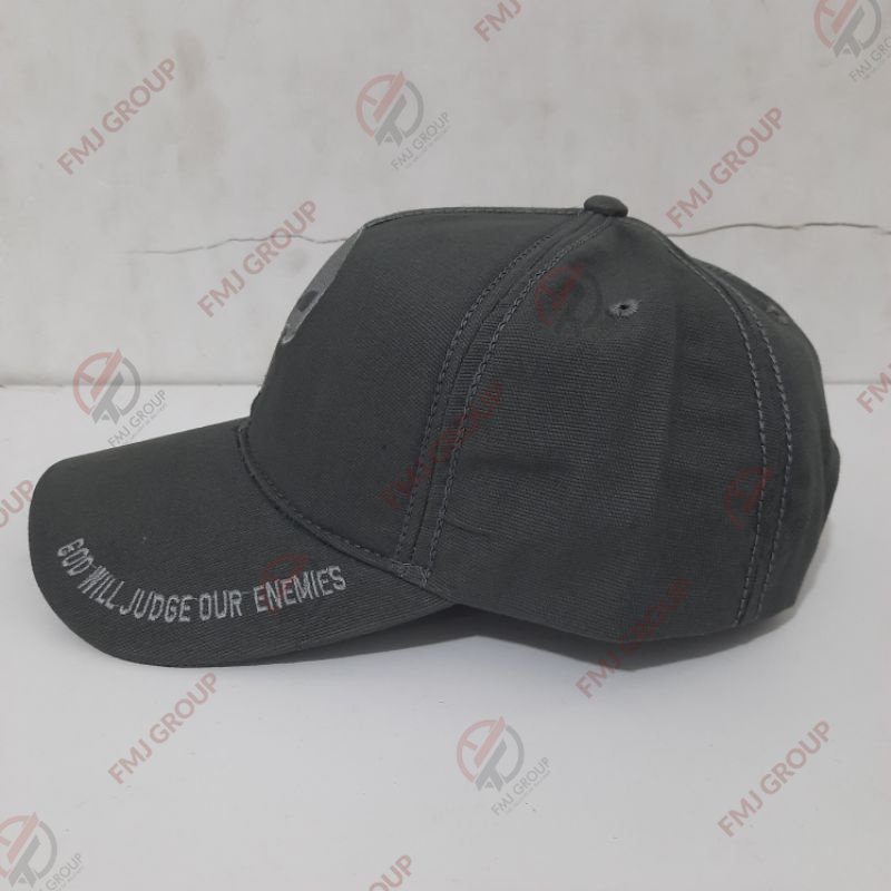 Topi Baseball Punisher Abu Hitam Canvas