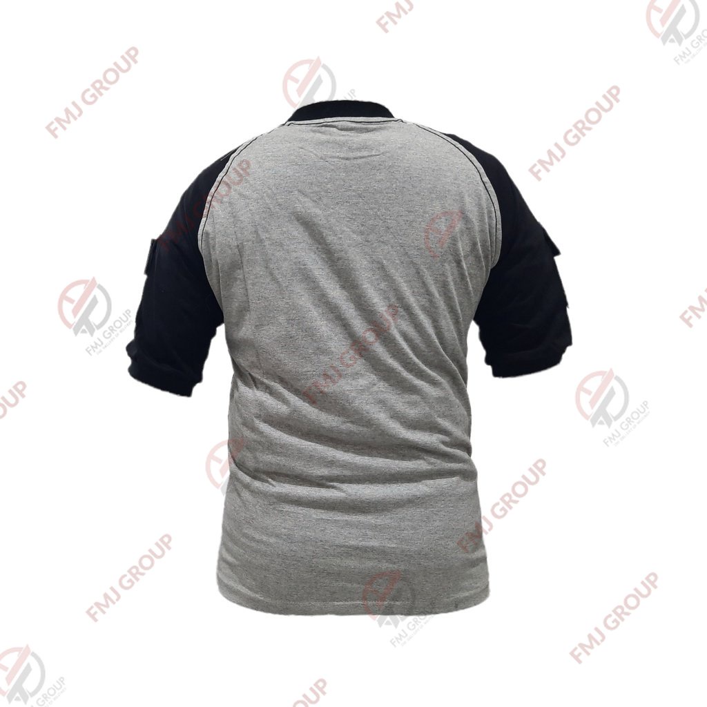 Kaos Tactical Blackhawk Kaos Reglan Abu Misty Kombinasi Hitam Cotton Combed