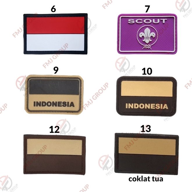 Emblem Patch Rubber Karet Logo Pramuka, Scout Pramuka, Saka Wanabakti, Bendera Coklat, Saka Bahari