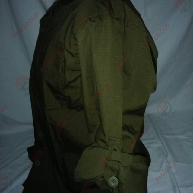 Kemeja defender green army / kemeja pdl / lapangan ripstop katun