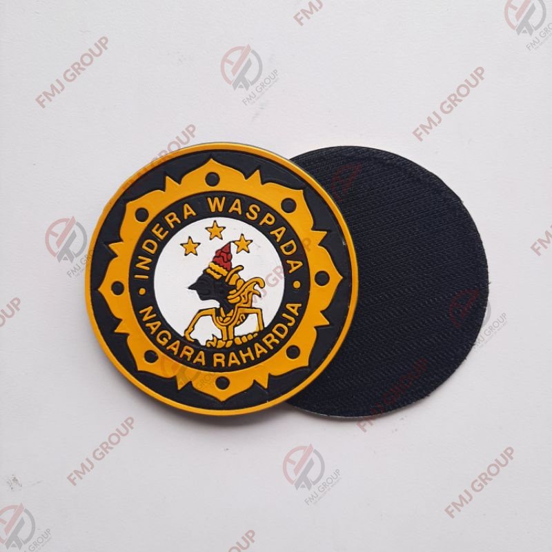 Patch Rubber Logo Kresna Wayang Kuning / Emblem Logo Kresna Prepet Velcro Tempelan Logo