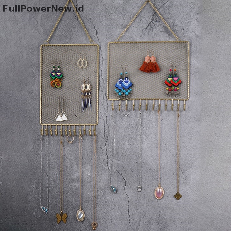 Power Gantung Anting Stud Dinding Organizer Perhiasan Hias Diamond Grid Hook ID