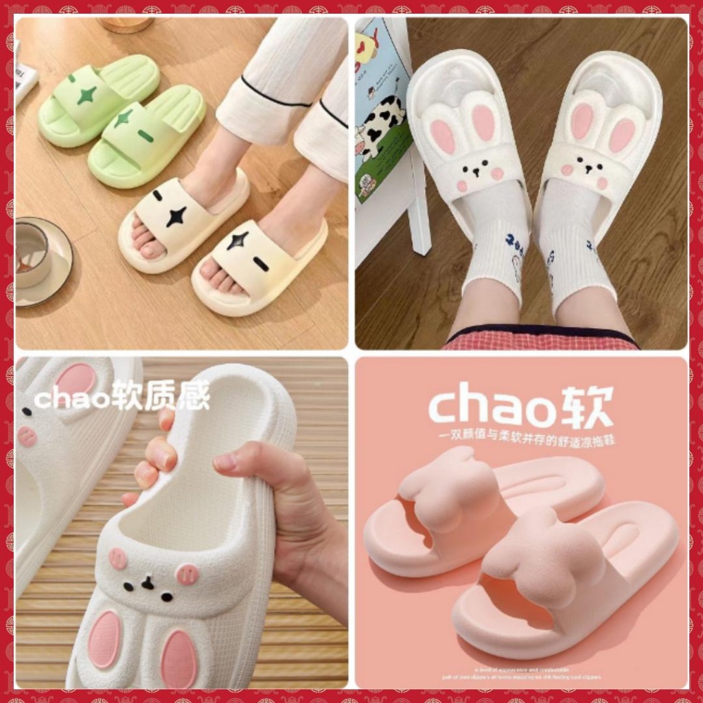 Sandal Cewek Slip On PVC Cute Rabbit Sendal Kelinci Rumah Nyaman Slipper Korea Soft Rubber Non Slip / Selop Wanita Jelly Slop Wanita Perempuan Gadis Impor Murah Kualitas