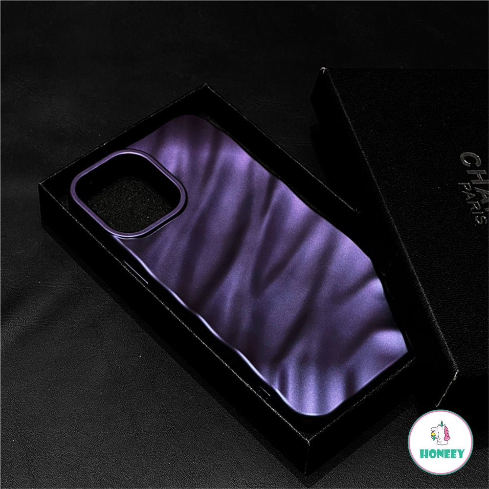 Jepang Korea Ins Warna Solid Gelombang Pleat Phone Case Untuk Apple iPhone 14 Pro Max13 14 12 11 Pro Max Perlindungan Penutup Belakang Shell