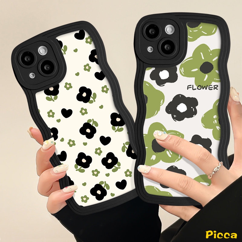 Casing Bunga Untuk Redmi 12C 9a1 10 10C 9T 9A A1+10A 9C NFC Redmi Note8 9 11 10s 10 11s 9s Pro Max Mi 11T Pro POCO X3 NFC Pro M3 Spring Fresh Flowers Wavy Edge Soft Casing TPU