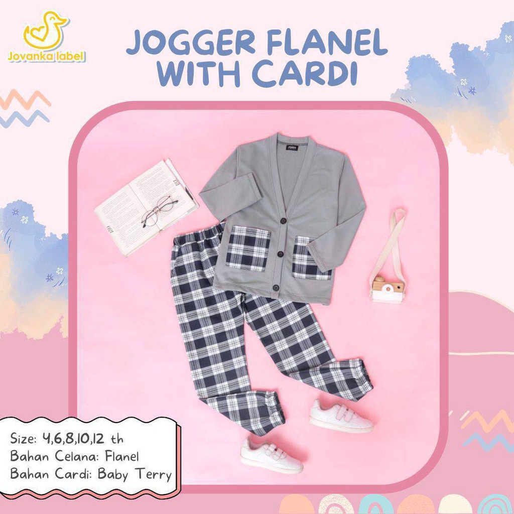 Set Joger Flanel With Cardi Jovanka Label