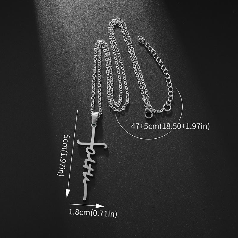 Klasik Iman Salib Yesus Kitab Suci Liontin Stainless Steel Kalung Untuk Wanita Fashion Charms Religi Perhiasan Hadiah