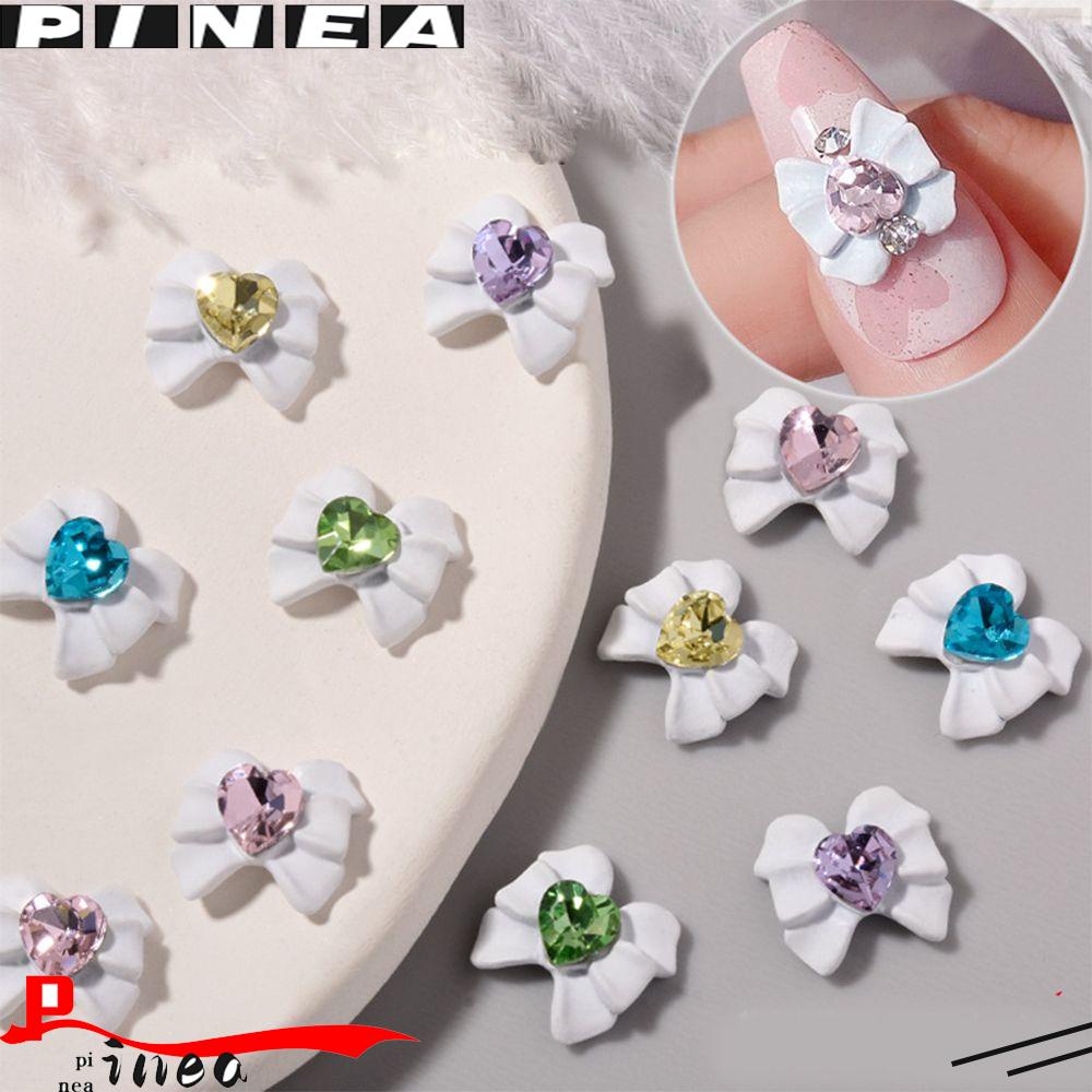 Nanas 2 Pcs Dasi Kupu-Kupu Nail Art Bor DIY Charms Nail Art Aksesoris Manicure Dekorasi Kristal