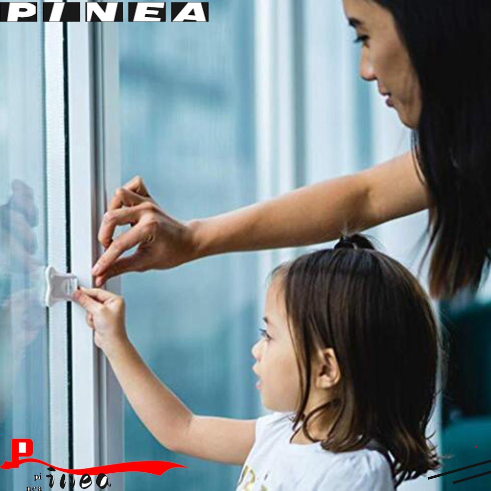 Nanas 3Pcs Kunci Pintu Geser Tanpa Sekrup Atau Bor Jendela Perlindungan Bayi Bayi Anak Safety Sliding Sash Stopper