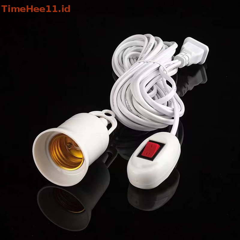 Timehee E27 2.3M Kabel Ekstensi Lamp Bulb Holder Dengan Switch LED Light Bulb Extension Socket ID