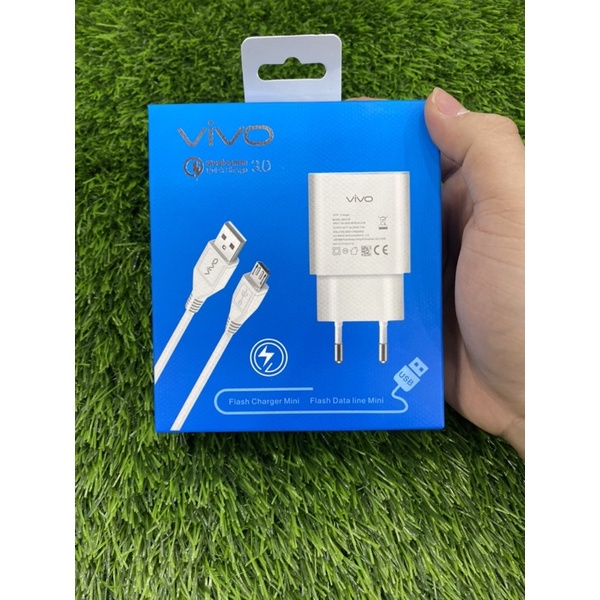 Charger Vivo Micro + Kabel Data 3.0MM fast charing Vivo Y12/Y15/Y17 DLL Original