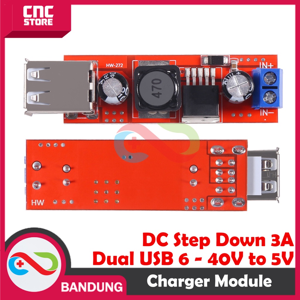 DC-DC STEP DOWN LM2596 6V - 40V TO 5V 3A DUAL USB OUTPUT CHARGER MODULE