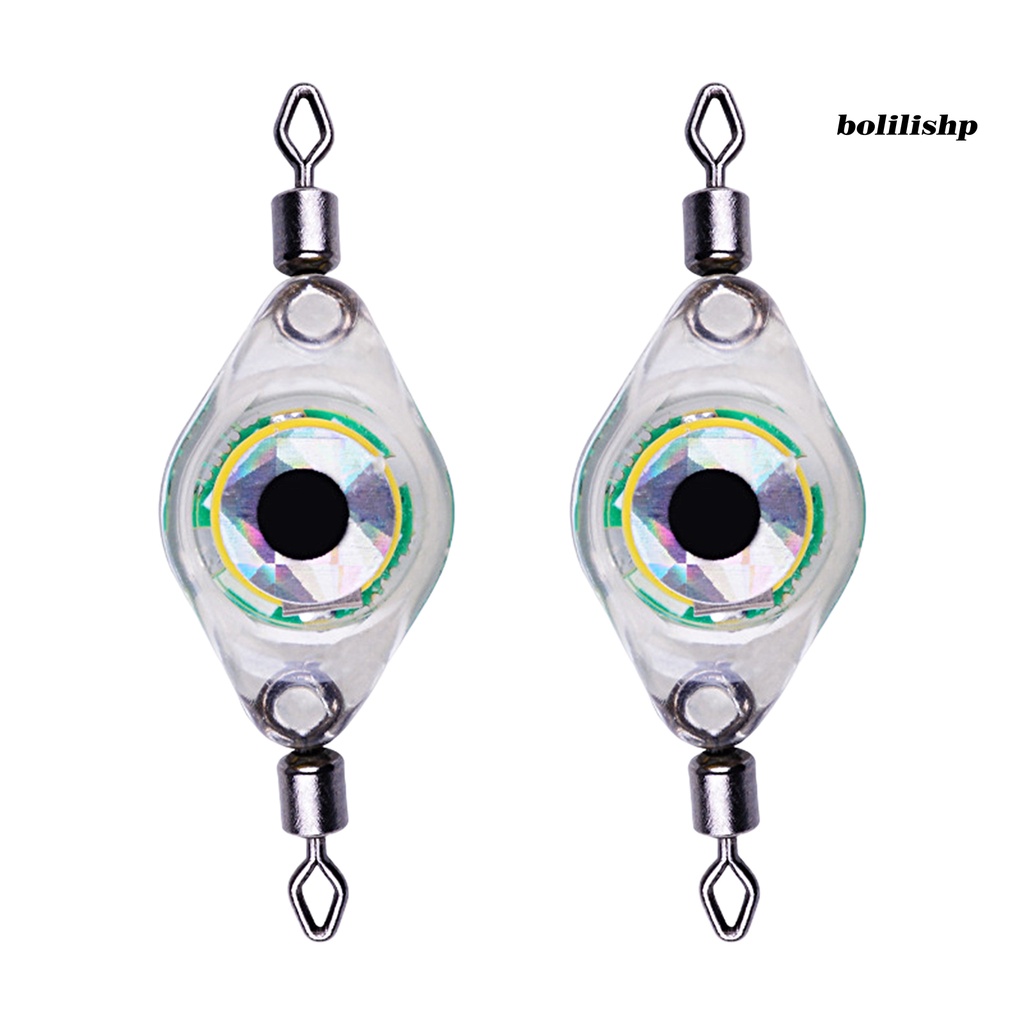 Bo-2pcs Lampu Umpan Pancing Tahan Air Bentuk Fisheye Attract Fish Acrylic LED Lure Attractant Button Lampu Pengumpul Ikan Untuk Memancing Outdoor