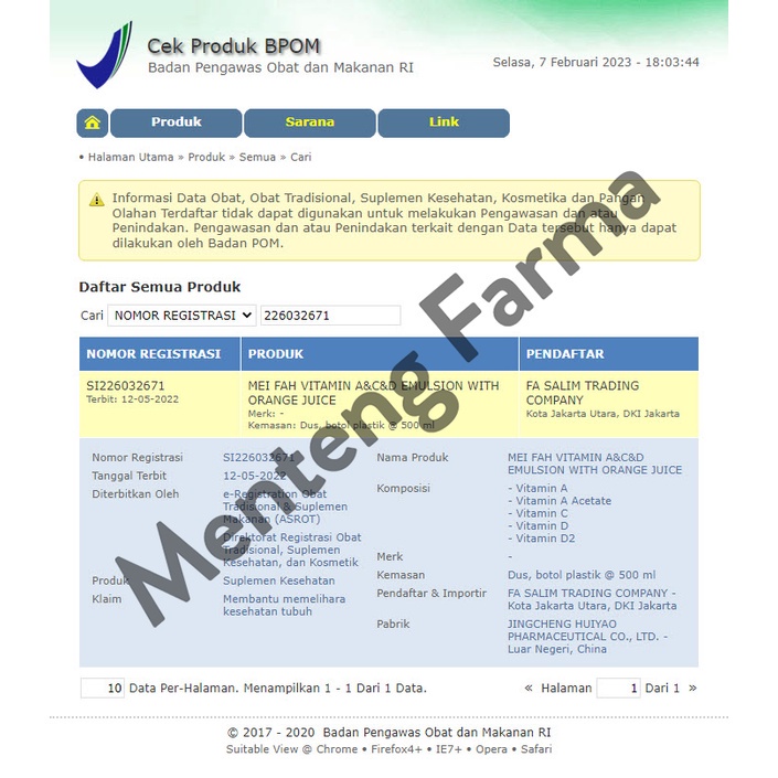 Mei Fah Vitamin A, C, dan D Emulsion with Orange Juice - Suplemen Pertumbuhan Anak
