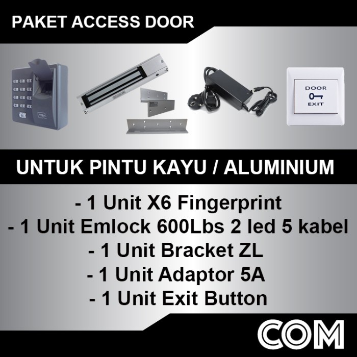

Termurah Paket X6 Fingerprint / Paket Akses Door X6 Access Control
