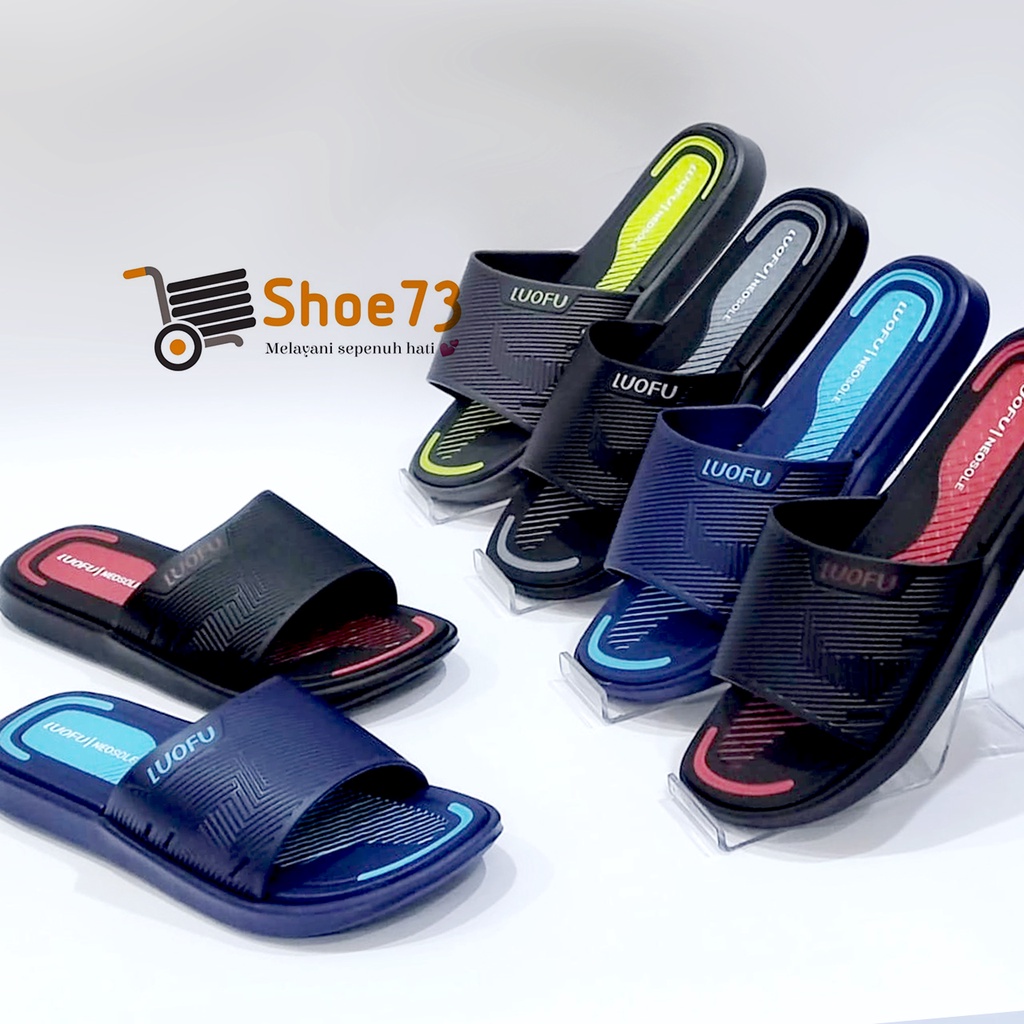 LUOFU E 6143 - E23SL SIZE 36-41 ORIGINAL | Sandal Selop Jelly Pria | Sendal Kokop Cowok Impor