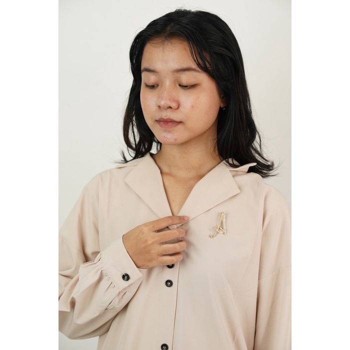 Bros Huruf Hijab Bros Peniti Jilbab Aksesoris Fashion Wanita 714 - 714B SILVER-A