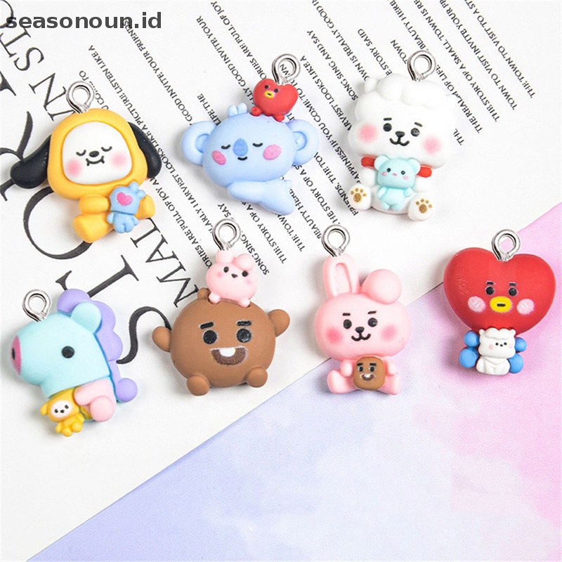 Seasonoun 10Pcs Kartun Lucu Kawaii DIY Cream Ponsel Shell Resin Aksesoris.
