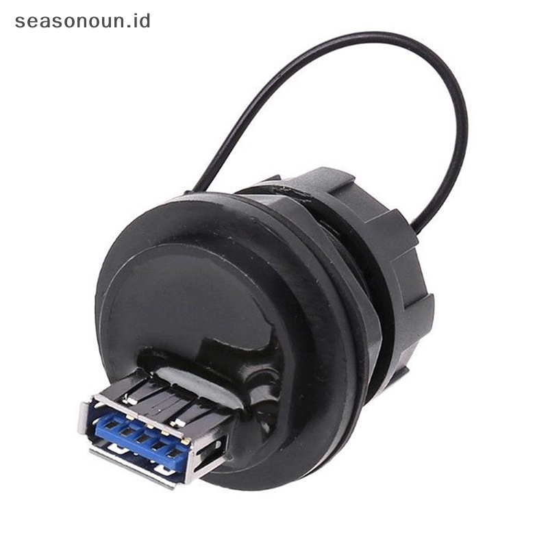 Seasonoun USB Female Socket Plug Panel Mount Adapter USB 3.0 Konektor Tahan Air IP68.