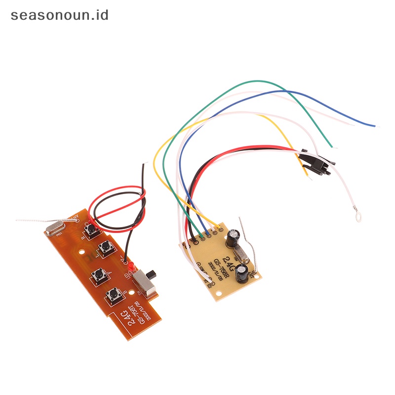 Seasonoun 2.4G 4CH RC Remote Control Sirkuit PCB Papan Pemancar Dan Penerima Remote Control Mainan Antena Radio System.