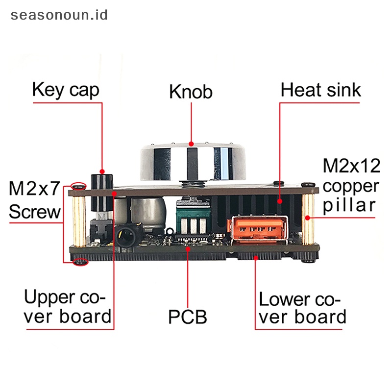 Seasonoun ZK-1002M 100W+100W Bluetooth 5.0 Power Audio Amplifier Board Stereo Amplificador.