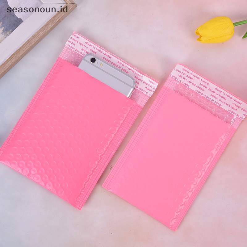 Seasonoun 10x Pink Bubble Bag Mailer Plastik Empuk Kemasan Tas Amplop Pengiriman.