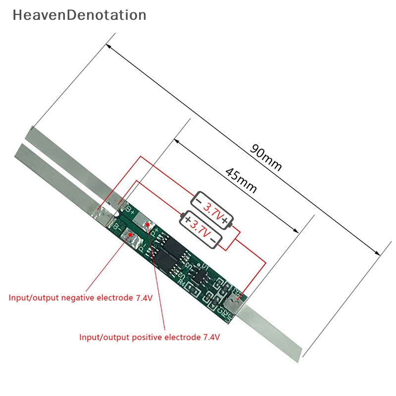 [HeavenDenotation] 5pcs 2S 7.4V 2A 3A 4.5A 6A 7.5A 9A BMS Papan Perlindungan Li-ion Untuk 18650 Li-ion Lithium Lipo Cell Aksesoris HDV