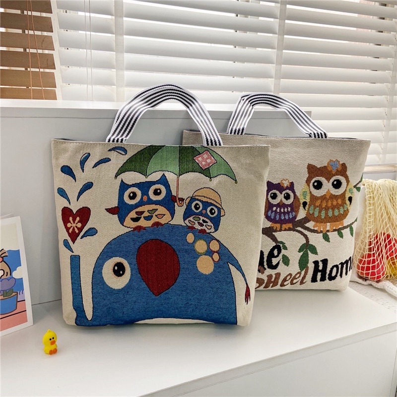 TOTE BAG MOTIF ZAMZAM OWL / TOTEBAG JUMBO TFW 81 / TOTEBAG / TOTE BAG IMPORT