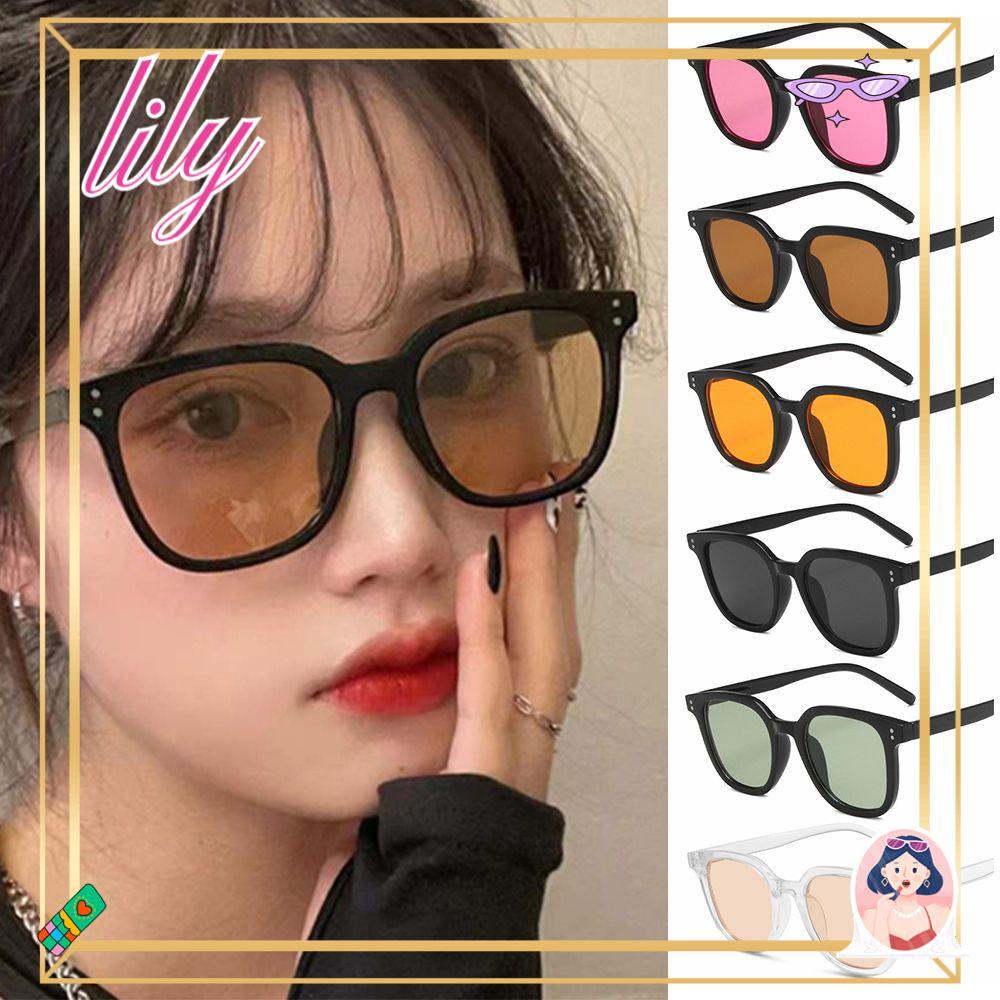 LILY Kacamata Fashion 2023 terbaru Uv400Kotak Vintage Perempuan Eyewear