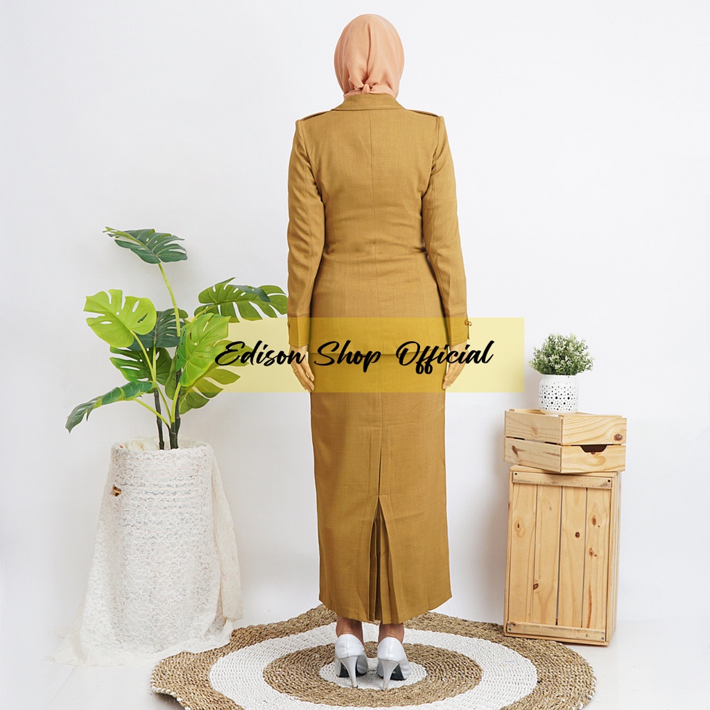 Seragam Blazer PNS PDH ASN Pemda Guru Khaki Tua Muda Rok Celana Wanita Terbaru Tersedia Jumbo Size