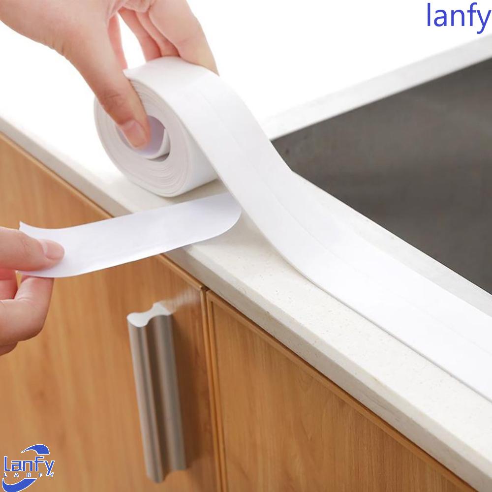 Lanfy Corner Sealant Tape Tahan Air Tahan Lama Jahitan Cantik PVC Untuk Meja Dapur, Wastafel Self Adhesive Strip Retak