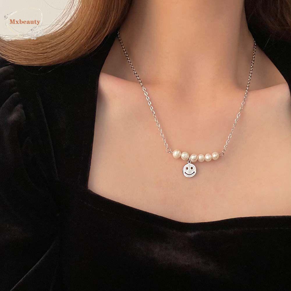 Mxbeauty Wanita Kalung Lucu Vintage Mutiara Elegan Fashion Perhiasan Temperamen Choker