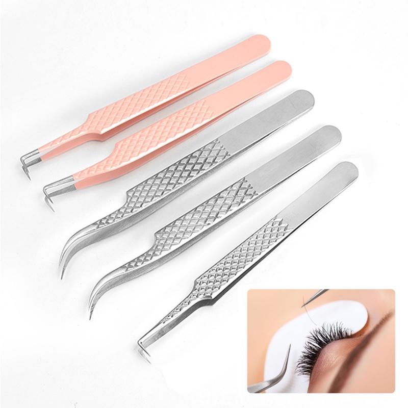 Pinset Bulu Mata Stainless Presisi Tinggi Stabil Pinset Elastisitas Tinggi Alat Okulasi Bulu Mata Nyaman Tahan Lama Alat Bulu Mata