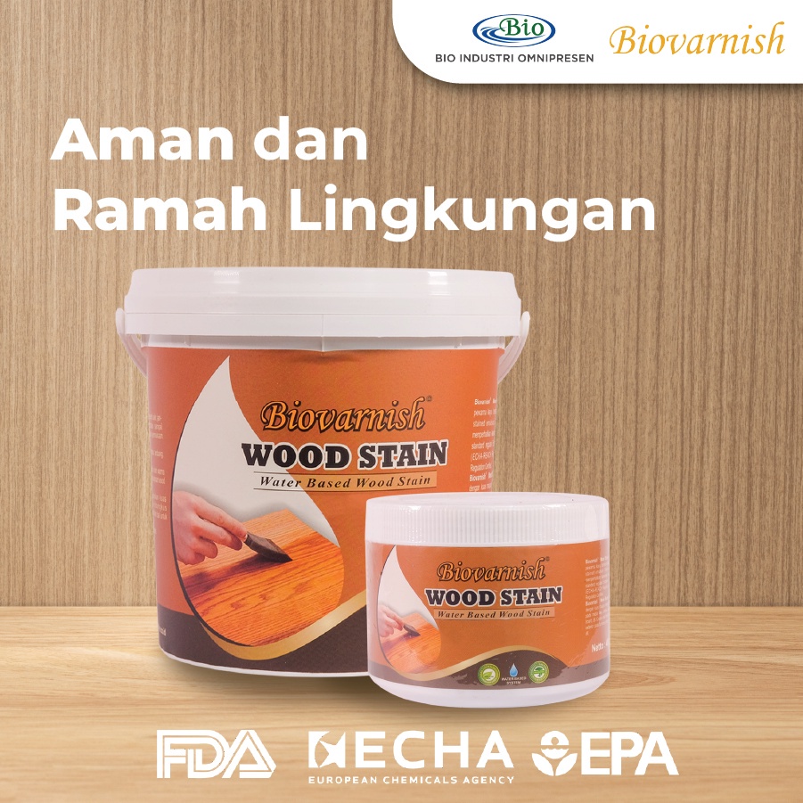 PLITUR KAYU KECIL WOODSTAIN WATERBASED | BIOVARNISH WOOD STAIN 400gr