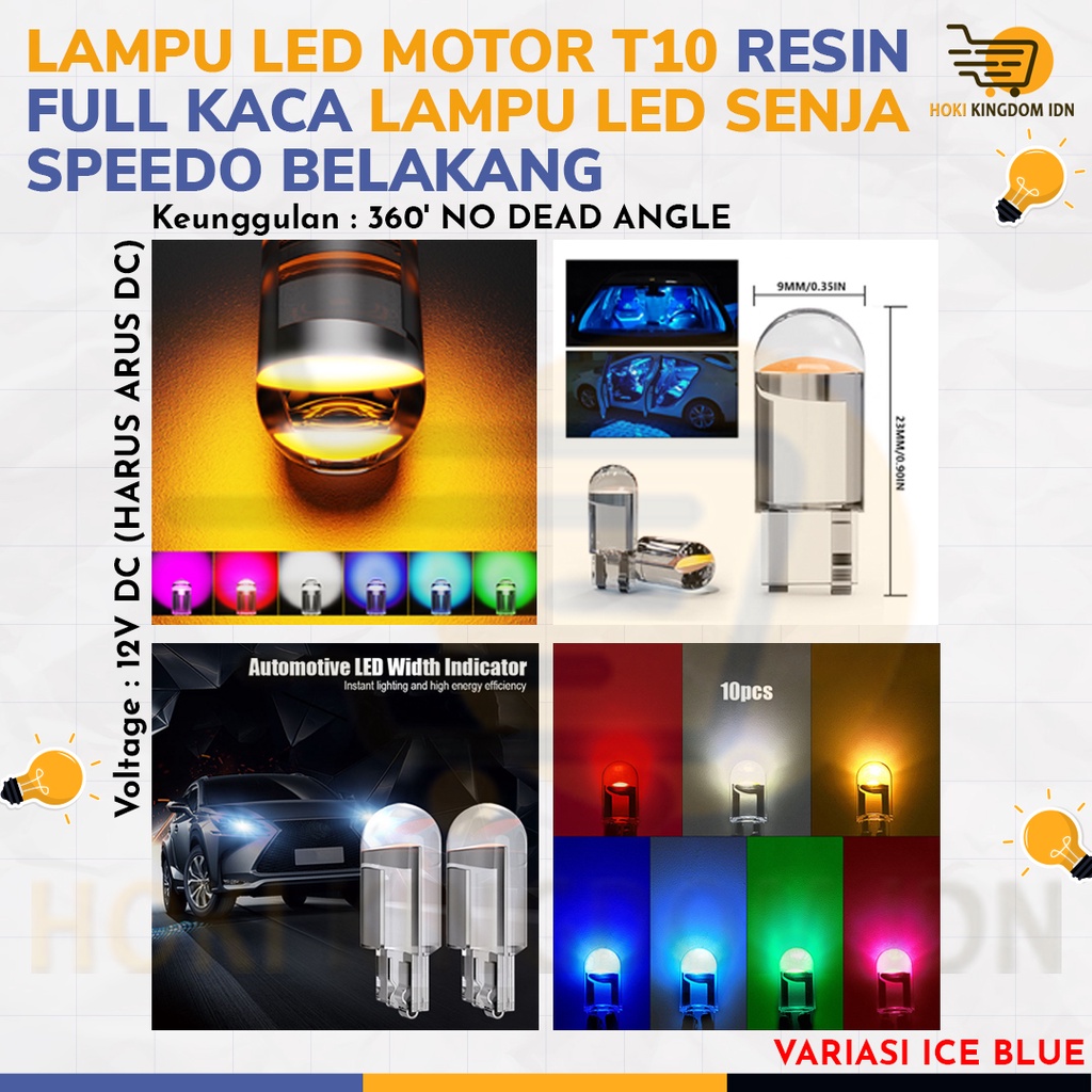 LAMPU LED MOTOR T10 RESIN FULL KACA LAMPU LED SENJA SPEEDO BELAKANG