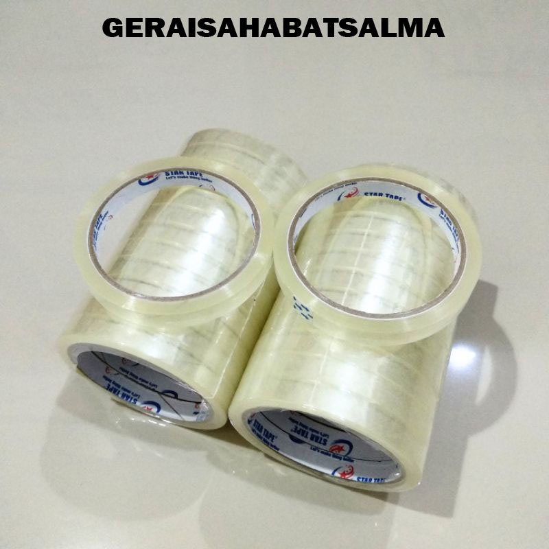 

Selotip Selotape Isolasi solasi perekat bening setengan 1/2 inch bening premium quality