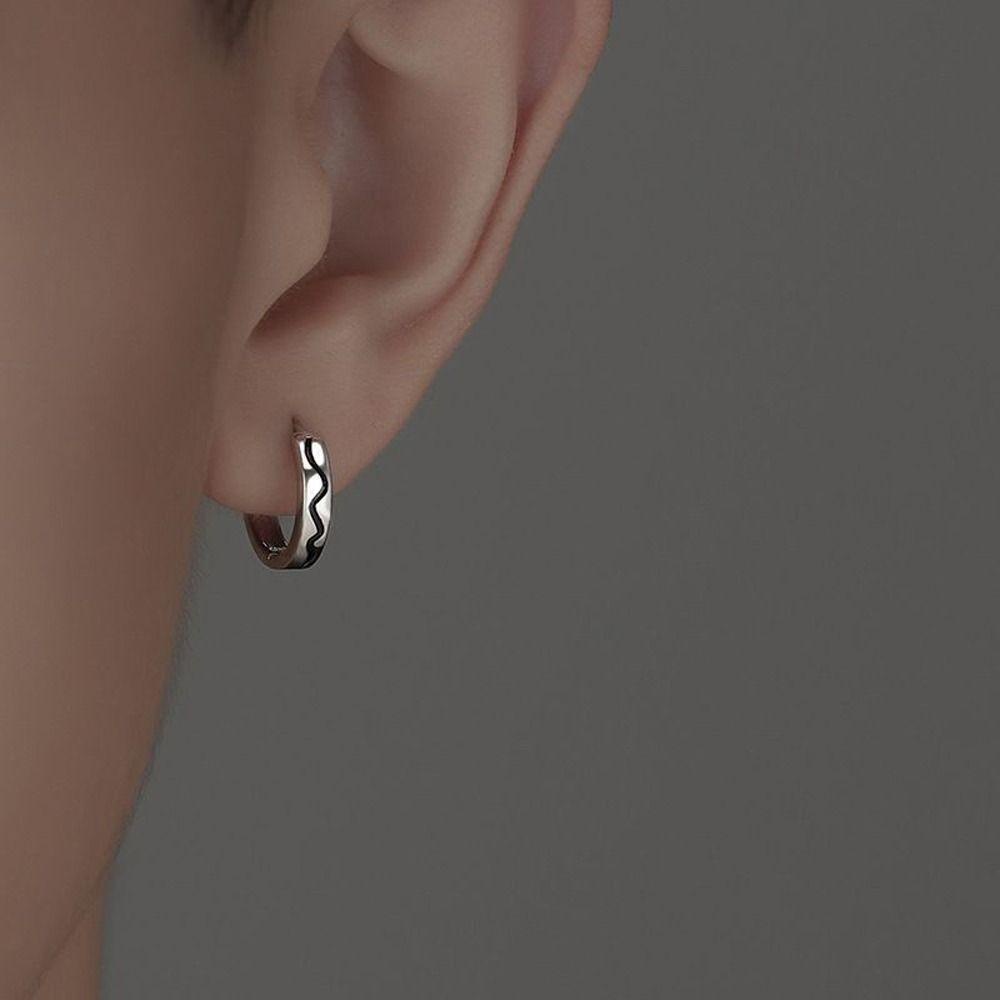 Mxbeauty Pria Hoop Earrings Kepribadian Halus Fashion Perhiasan Hip Pop Niche Desain U Shape Cooper Gaya Korea Earrings