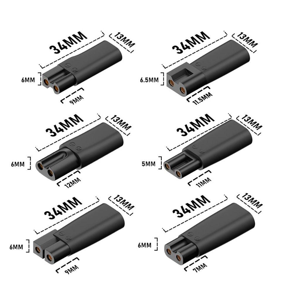 TOP 6pcs /set Konverter Pengisian Daya Universal Untuk Mencukur Untuk Steker Adaptor Daya Pentium