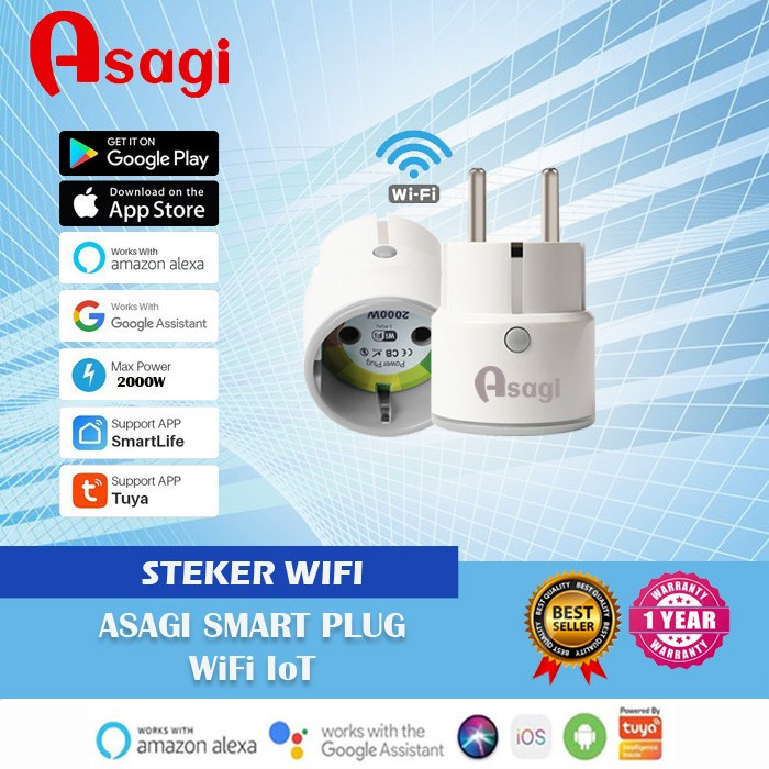 Asagi Smart Plug / Stop Kontak Timer WiFi Wireless