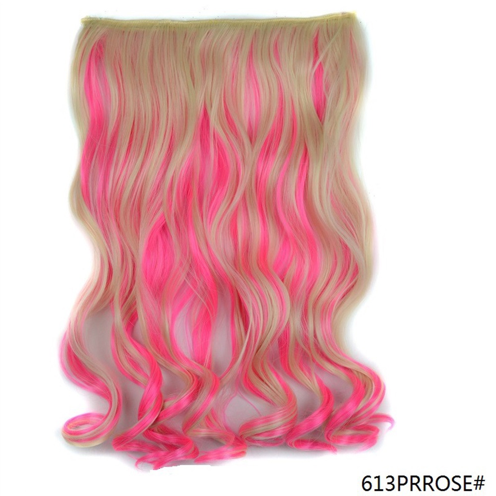 45 cm Panjang Sorot Dyed Wig Wanita Perempuan Berbulu Keriting Simulasi Wig Potongan Rambut Ekstensi