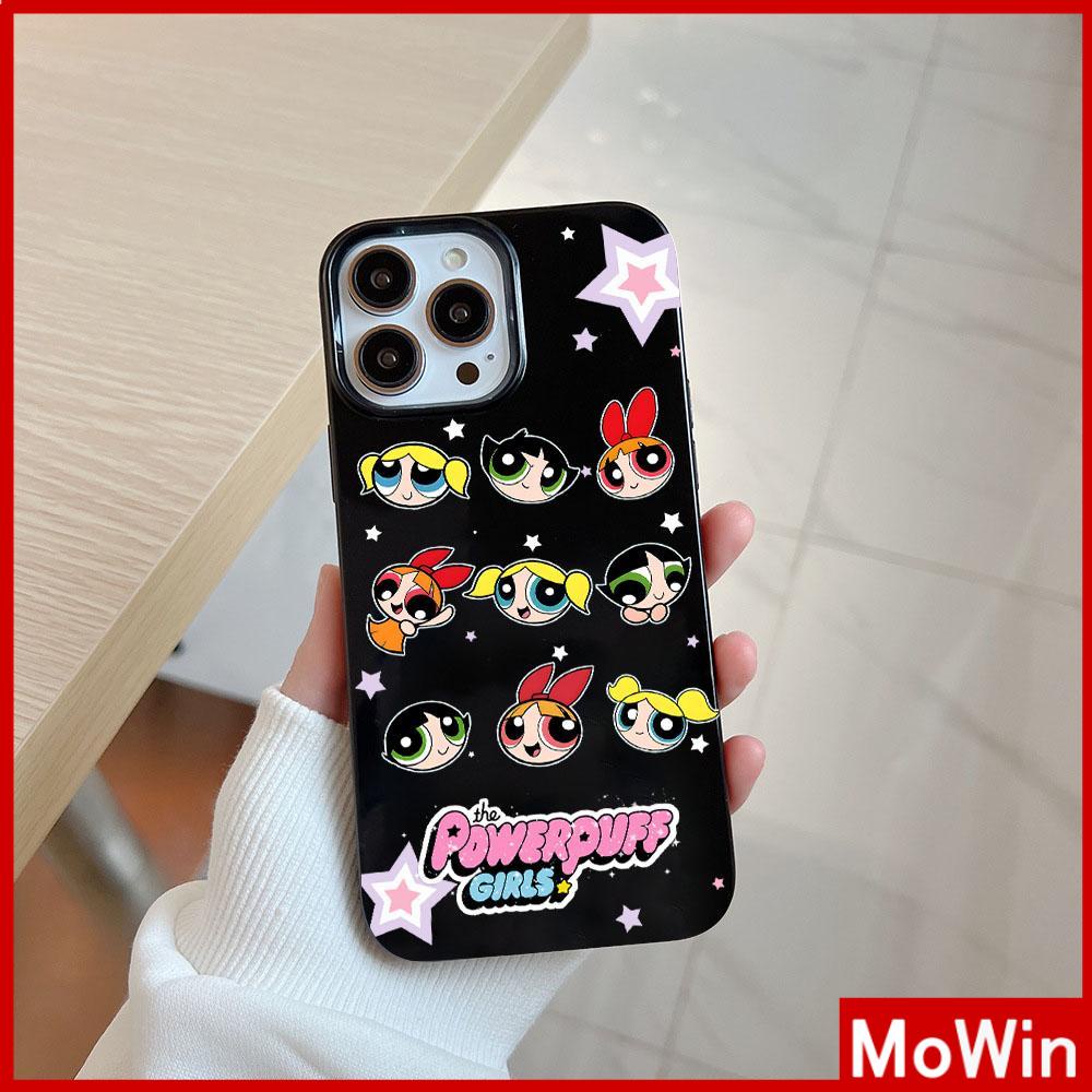 For iPhone 14 Pro Max iPhone Case Black Glossy TPU Soft Case Shockproof Protection Camera Cartoon Cute Girl Compatible with iPhone 13 Pro max 12 Pro Max 11 xr xs max 7Plus 8Plus